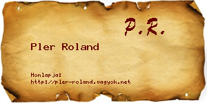 Pler Roland névjegykártya